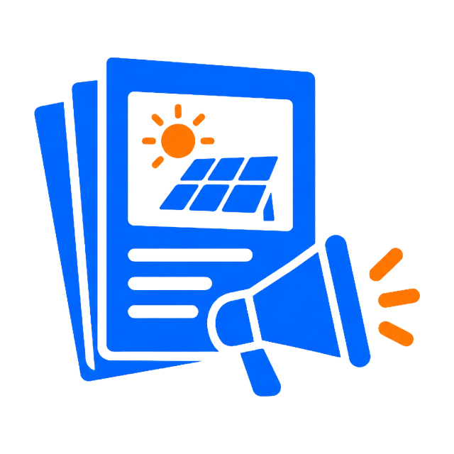 Sales and Marketing Materials | SNAT Solar Sales and marketing materials icon for solar distributor support