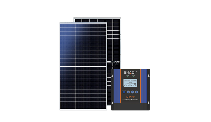 Controlador de carga solar MPPT serie SNADI CM combinado con un panel solar tipo n de alta eficiencia.