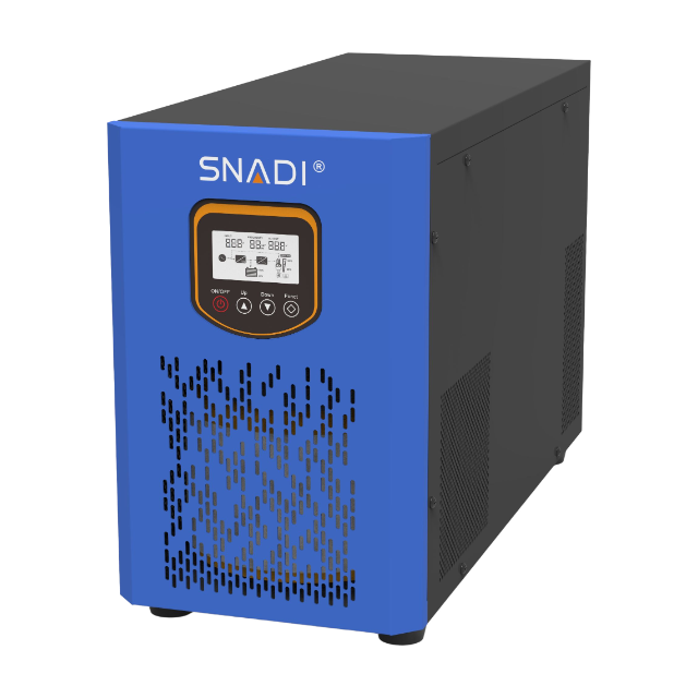 Left side view of the FTB series low frequency inverter, showcasing its professional-grade build and intelligent battery management capabilities.