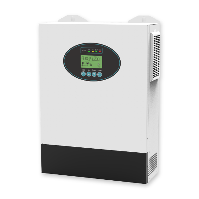 منظور جانبي للعاكس الهجين SNADI NKH-3600 3.6KW المتوافق مع بطاريات LiFePO4 ومراقبة WiFi الاختيارية.