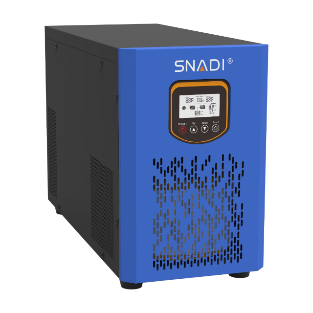 Right perspective of the SNADI FTB series low frequency inverter highlighting the heavy-duty chassis and efficient cooling vents.