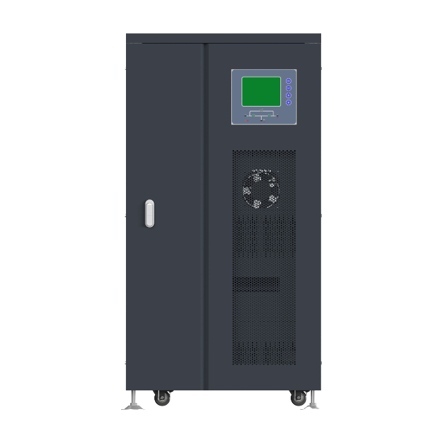 Frontal view of SNADI TP 50kW inverter offering 380VAC pure sine wave output and rapid 4ms transfer time