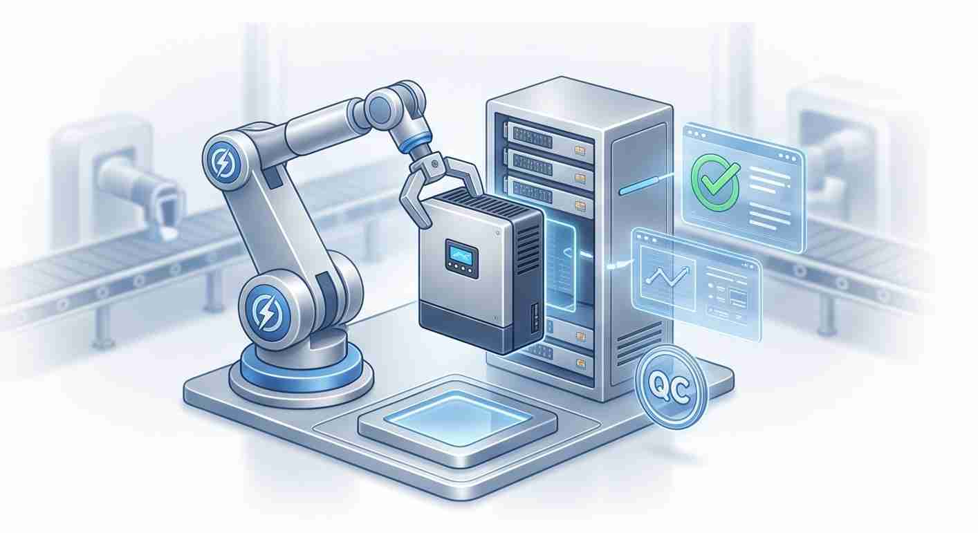 Fabricación automatizada y combinación de precisión de inversores solares y componentes de almacenamiento de energía con