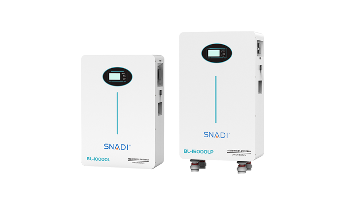 Baterías de litio LiFePO4 serie SNADI BL para sistemas residenciales de almacenamiento de energía solar.