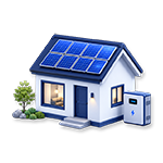 5kW off grid solar system for small homes and cabins with rooftop solar panels and battery storage