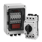 PV DC protection box with circuit breakers, surge protection devices and isolator switch for an off-grid solar system