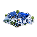 10kW off grid solar system for homes and small farms with solar panels battery storage and greenhouse application