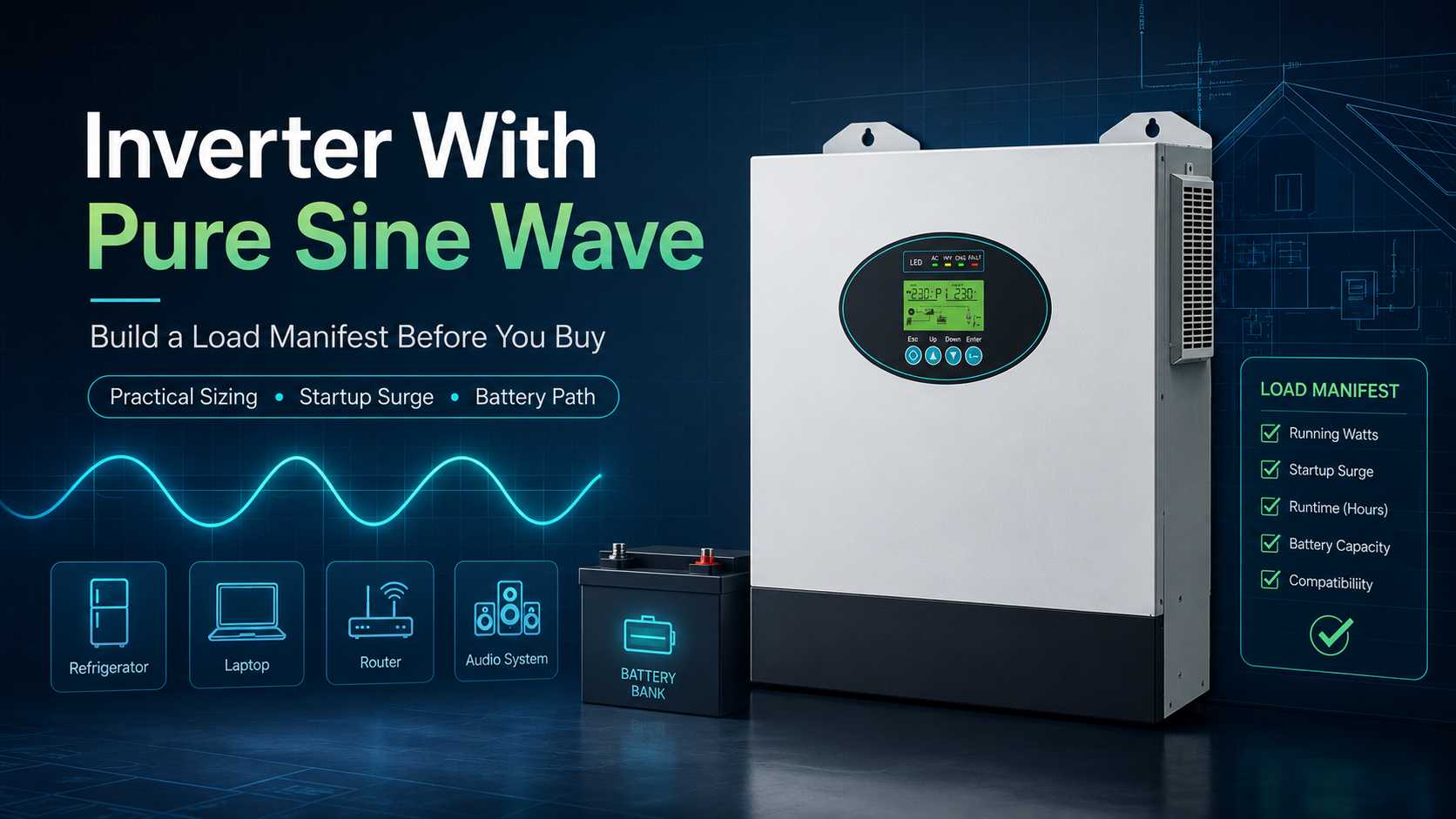 Inverter With Pure Sine Wave: Build A Load Manifest Before You Buy
